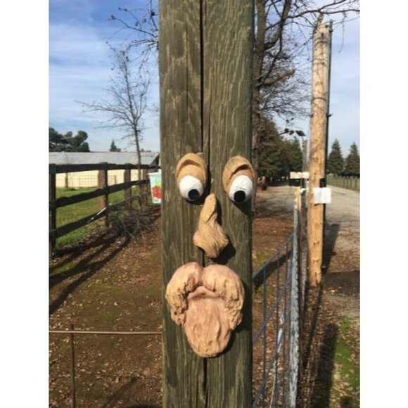 Old Man Tree Hugger Tree Face Decor Statues Bark Ghost Face Facial Features - Picture 1 of 1